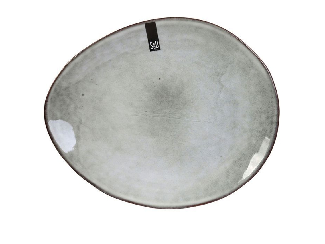 Plato de postre - Home Deco Factory - KA3752 - Cerámica - Gris - Modelo Pequeño