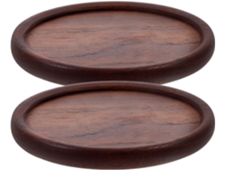 Posavasos Redondos Madera Nogal 2 Piezas, Almohadillas Aislantes Para Mesas Cocina Oficina, Diseño