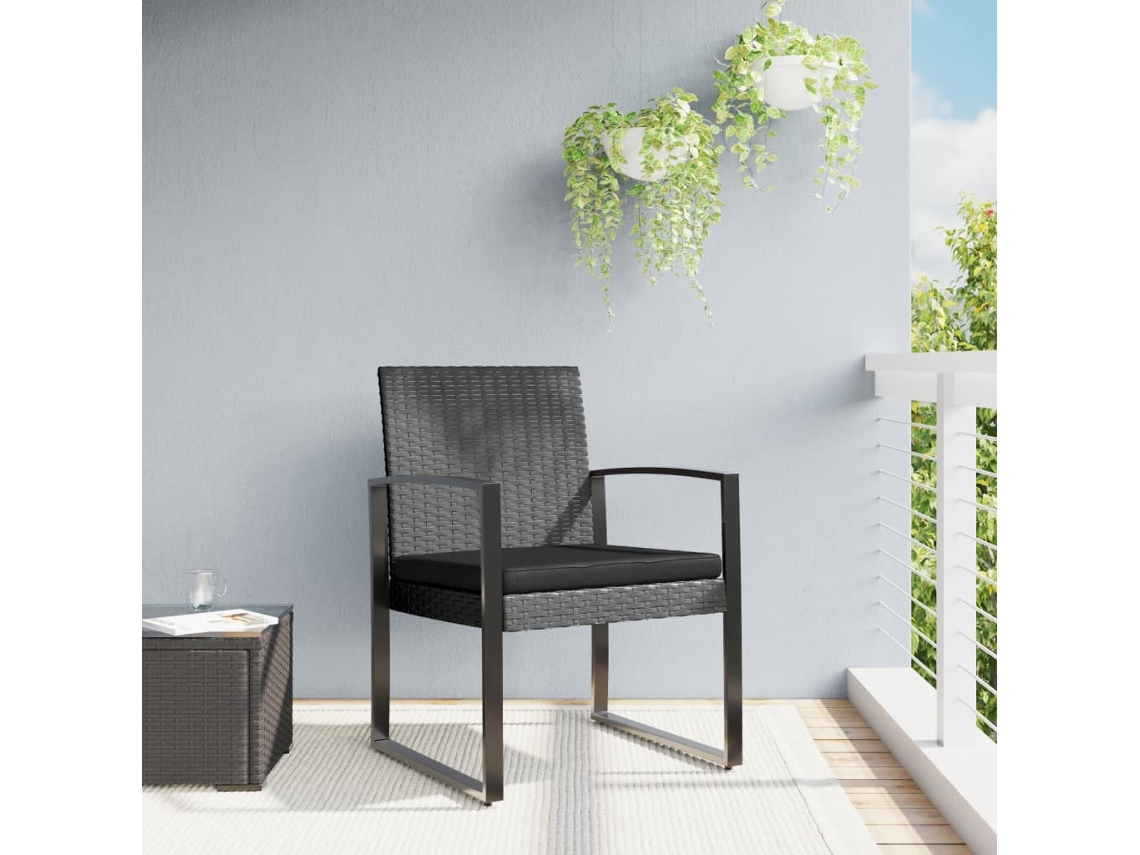 DKD Home Decor - Juego de 2 sillas de comedor para jardín, mimbre PP gris oscuro
