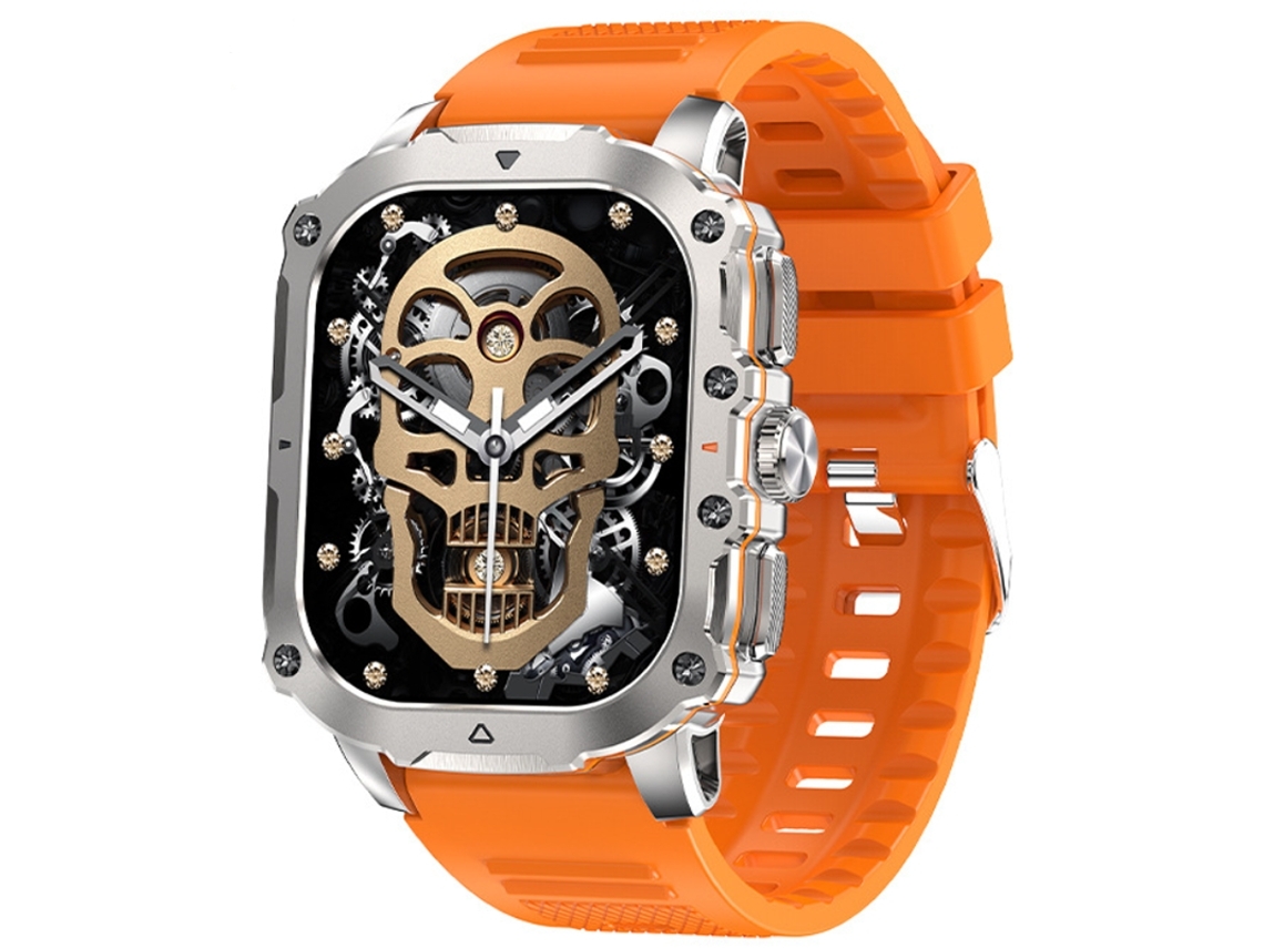 Reloj Inteligente con Deportes Uso al Aire Libre Llamadas Bluetooth Frecuencia Cardíaca Oxígeno en Sangre Monitoreo del Sueño Naranja YEMAESRE
