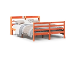 Maison Exclusive - Cama Sin Colchón Madera Maciza Pino Marrón Cera 150x200 Cm