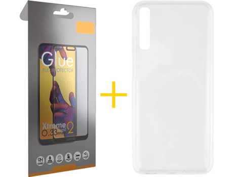 Kit Funda + Protector de Pantalla Samsung Galaxy A30s SKYHE Full Silicona Líquida (Transparente)