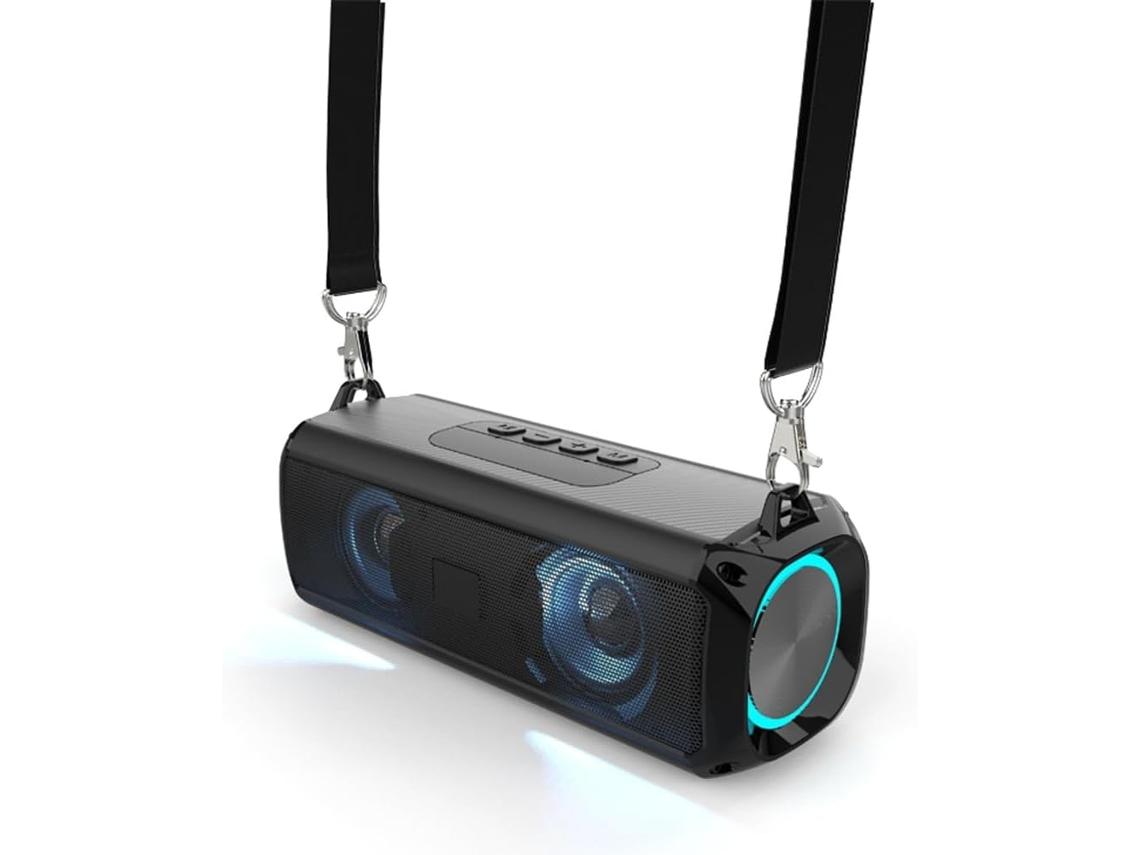 Altavoz Rgb Portátil Con Reproductor De Música Sin Correas, Led Bluetooth Y Función De Hombro.