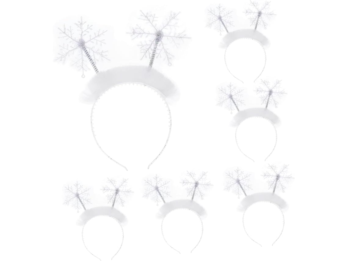 Diadema De 6 Piezas Con Copos De Nieve Y Plumas, Adorno Navideño Para Niños, Niñas Y Amigos.