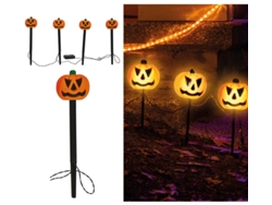 4 Faroles Calabazas con Luz para Jardín 33 cm