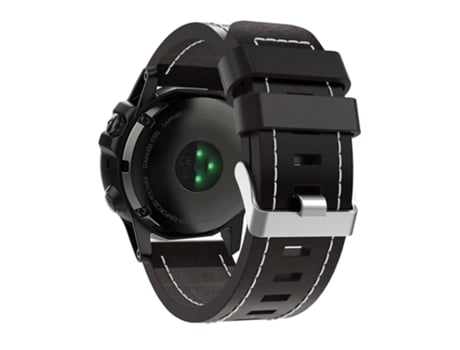 Correa de Reloj Inteligente para Garmin Enduro 2 de 26 mm con Hebilla de Acero y Costuras de Cuero (Negro)