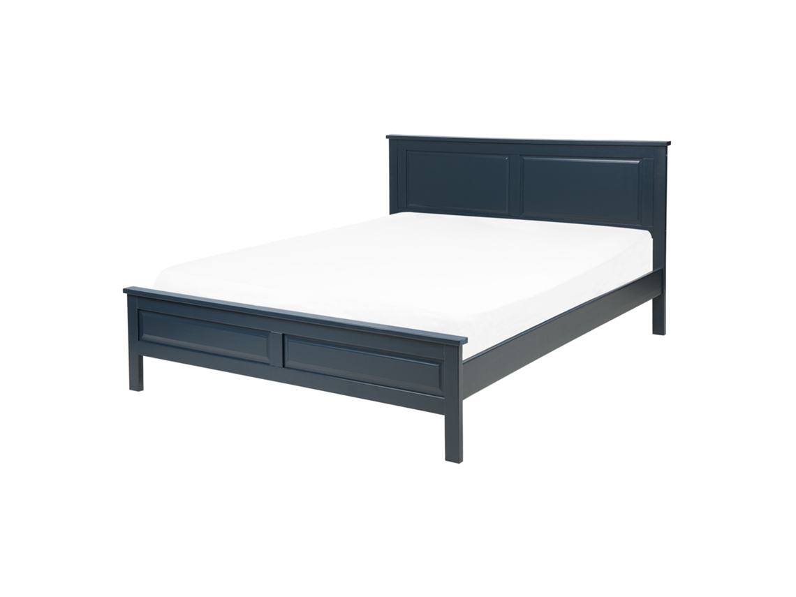 Cama con somier BELIANI Olivet de Madera de pino Azul 148x208x92