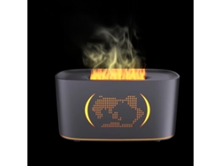 Humidificador MDUG con difusor de aroma en forma de llama, nanoatomizador y luz ambiental de colores (negro)