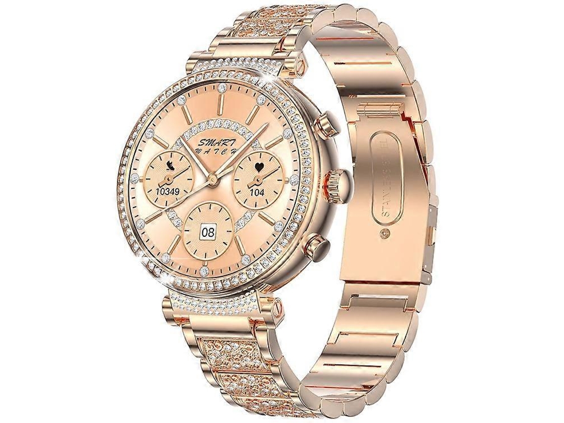 Reloj inteligente TK28 para mujer, con ECG, Bluetooth, llamadas, monitor de frecuencia cardíaca y temperatura, correa de acero para bicicleta eléctrica Ly (certificación CE)