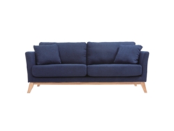 Sofá Nórdico 3 Plazas Azul Oscuro Desenfundable Patas Madera Oslo MILIBOO