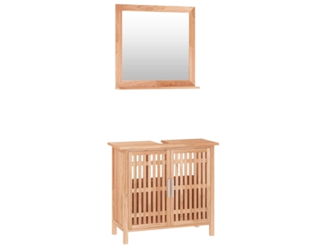 Conjunto 2 de muebles de baño VIDAXL madera maciza de nogal