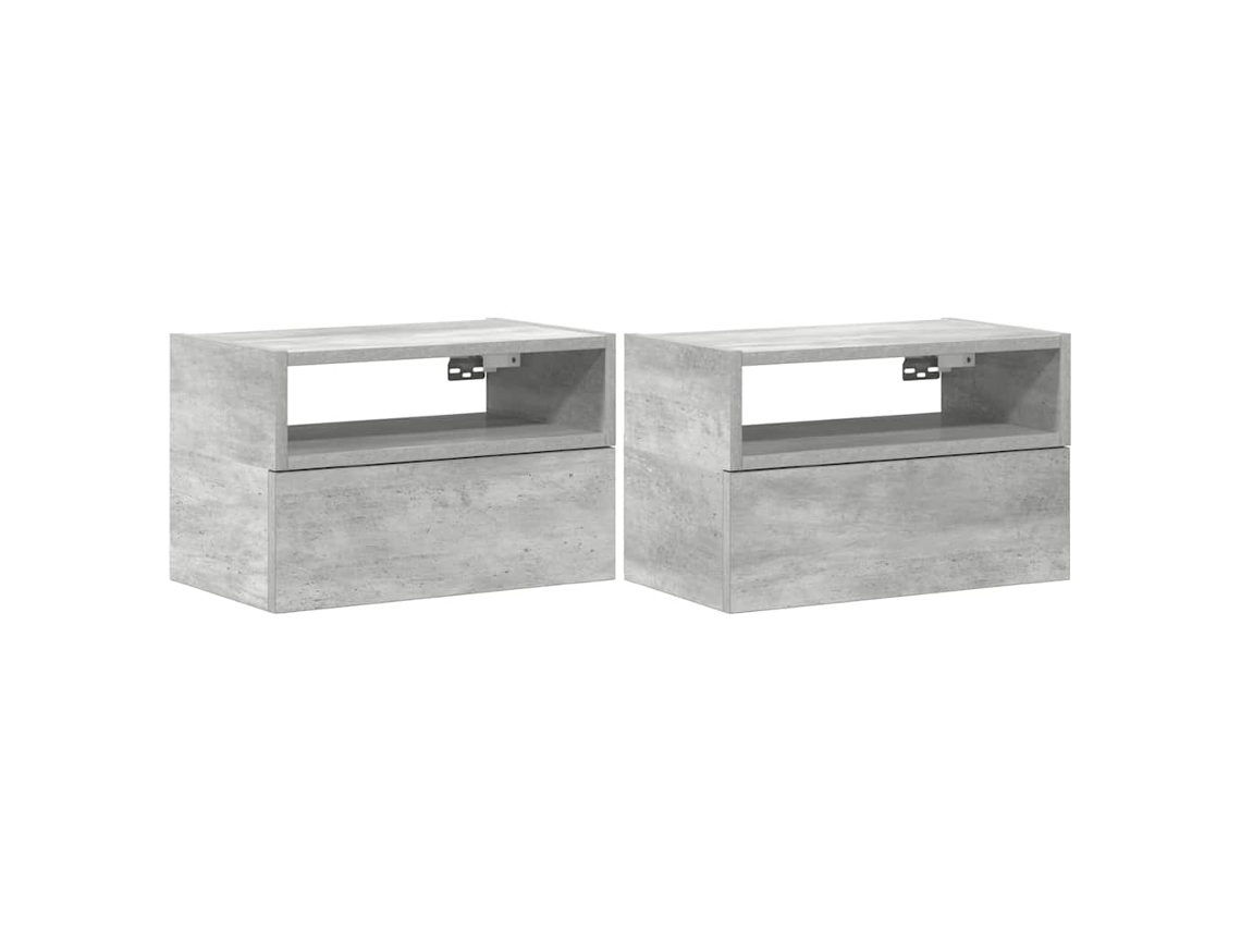 Maison Exclusive - Mesitas De Noche De Pared 2 Uds Gris Hormigón 45x26x28,5 Cm