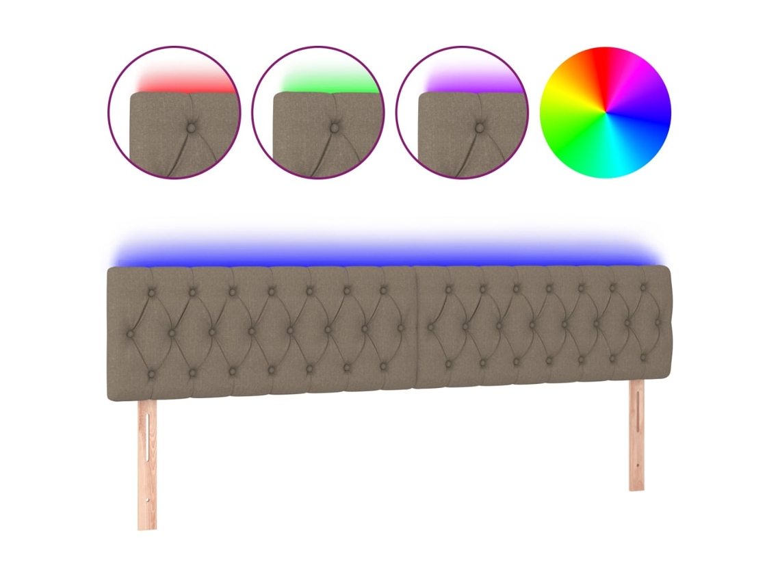 Maison Exclusive - Cabecero Con Led De Tela Gris Taupe 180x7x78/88 Cm