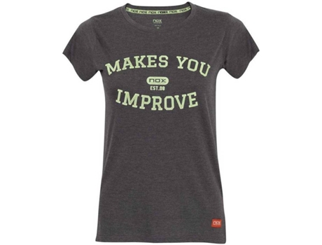 Camiseta de Mujer NOX Basic Tenis Gris (2XS)
