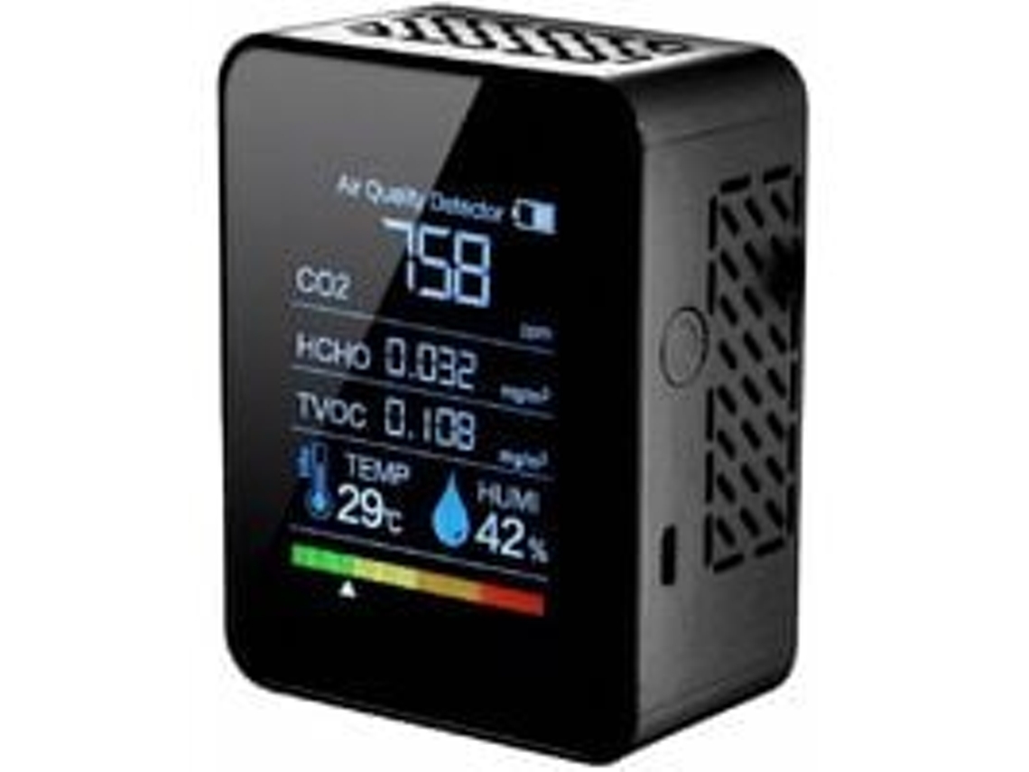 Detector De Dióxido De Carbono Medidor De Co2 5 En 1 Herramienta De Jardín Negra 