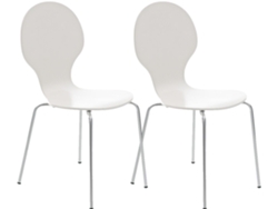 2x Silla ergonómica apilable Diego blanca Clp