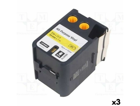 Cinta de transferencia térmica DYMO 54 x 7 mm Negro Amarillo Vinilo (3 Unidades)