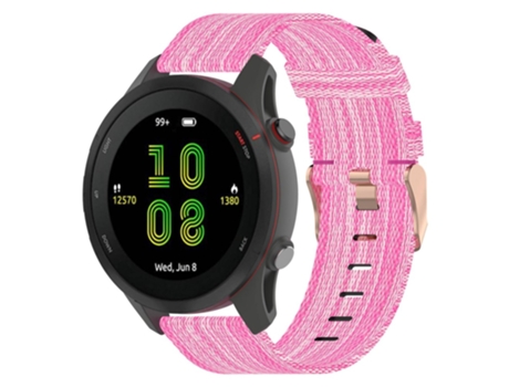 Correa de nailon liberación rápida con hebilla 22mm para Garmin Forerunner 255/Venu 2/Samsung Galaxy Watch3 45mm - rosa