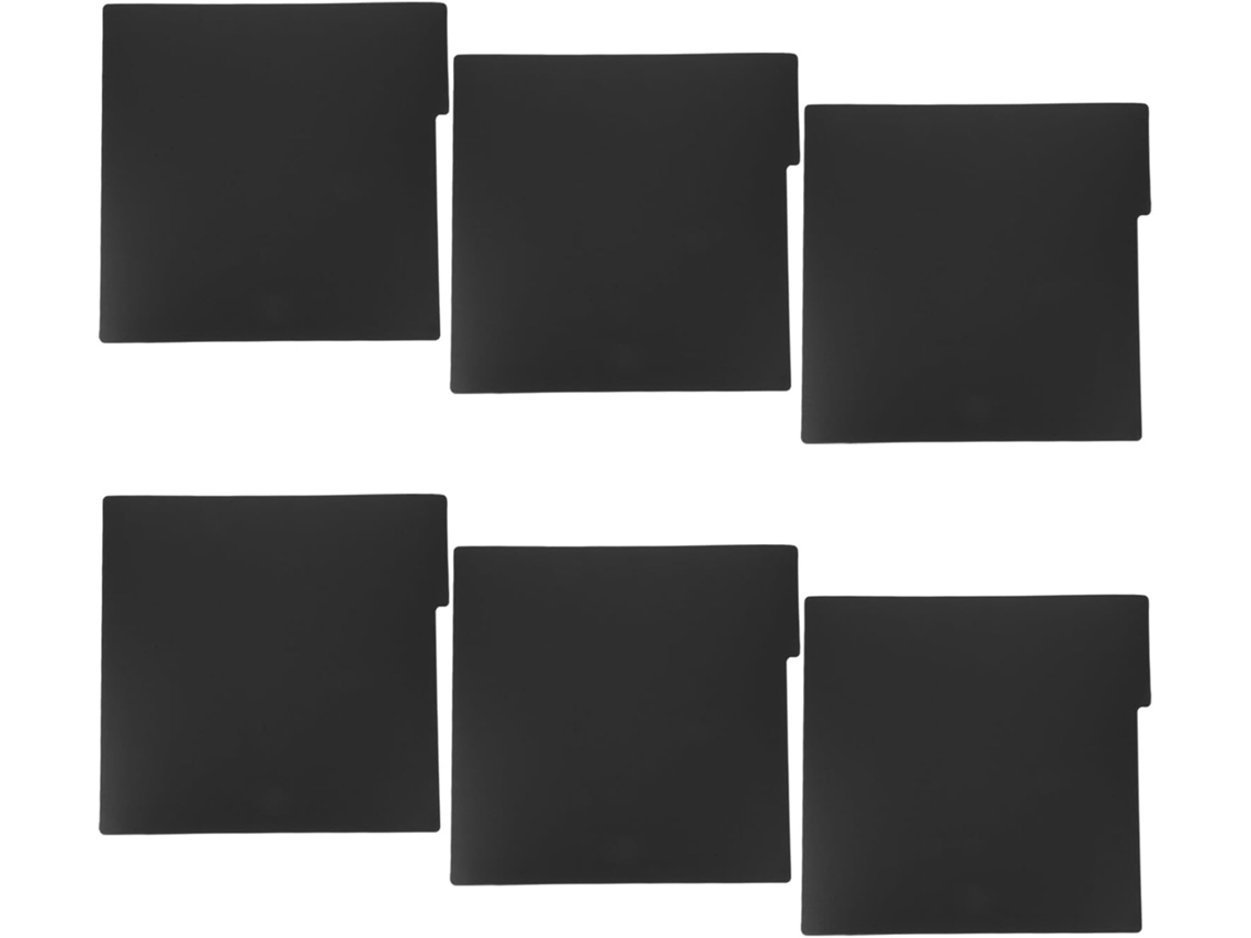 Juego De 6 Separadores De Vinilo De Plástico Negro 0