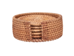 5 Posavasos De Mimbre Hechos A Mano De 10 Cm, Multifuncionales Y Aislantes Para Mesa, Sala De Estar Y Cocina.