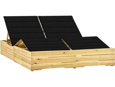 Tumbona VIDAXL Negro Madera (198x135x75 cm)