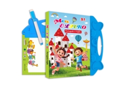 Mi libro electrónico bilingüe portugués/inglés con pizarra blanca, educativo para niños, azul.