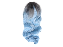 Peluca Sintética De Color Azul Degradado, Onda Larga Y Rizada Para Cosplay
