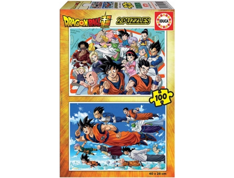 Puzzle EDUCA 2x Puzzle 100 Dragon Ball (Edad Mínima: 3 Años - 200 Piezas)