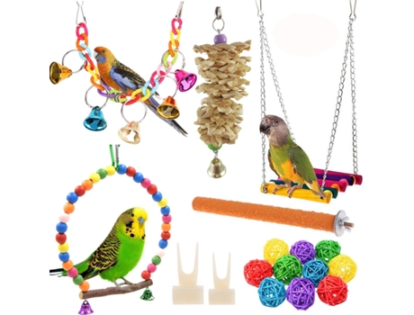 Juego de 12 juguetes para loros.