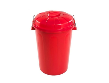 Cubo de basura con tapa 21 litros basurero rojo asas de presión