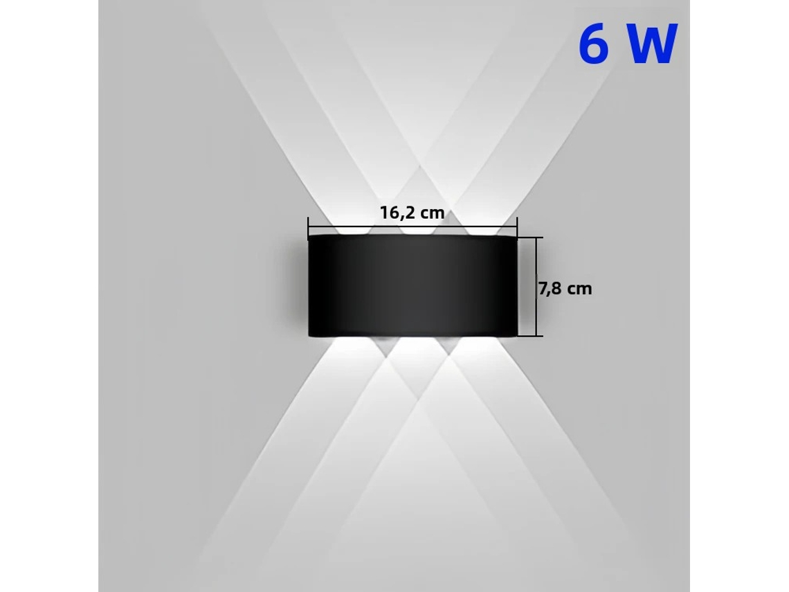 Aplique De Pared Led Impermeable, Estilo Moderno, Blanco Frío, 6 W