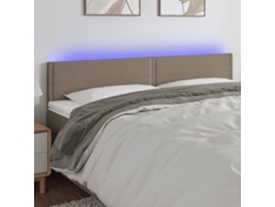 Cabecero Con Led De Tela Gris Taupe 180x5x78/88 Cm