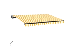 Maison Exclusive - Toldo Automático Led Sensor De Viento Amarillo Blanco 350x250cm
