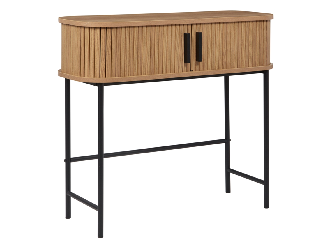 Mesa con puertas correderas BELIANI Bradley de MDF Madera clara 80x30x70