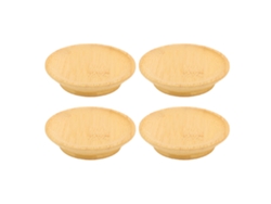4 Tapas De Bambú Para Copas De Vino, Platos Para Embutidos, Posavasos, Mesa, Reuniones, Fiestas, Bar.