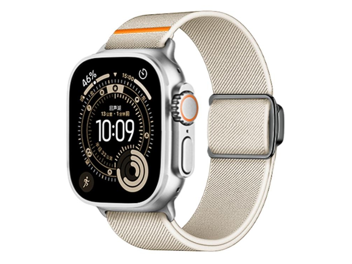 Correa elástica de nailon para Apple Watch con cierre magnético de titanio FWINL (46 x 44 mm)