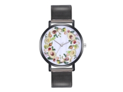 Reloj De Pulsera De Cuarzo Informal Para Hombre Y Mujer Con Esfera Redonda, Aleación, Acero Negro.