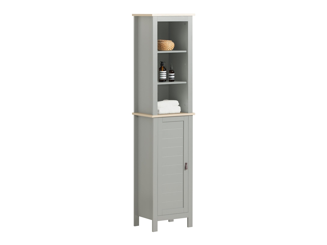 Armario de Bañero SOBUY (39 x 30 x 169 cm - MDF - Gris)