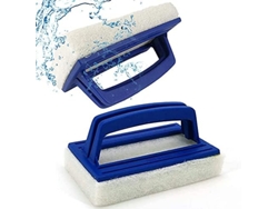 Cepillo portátil para piscinas, para limpiar superficies de piscinas, esponja de alta calidad, antirayaduras y mango cómodo.