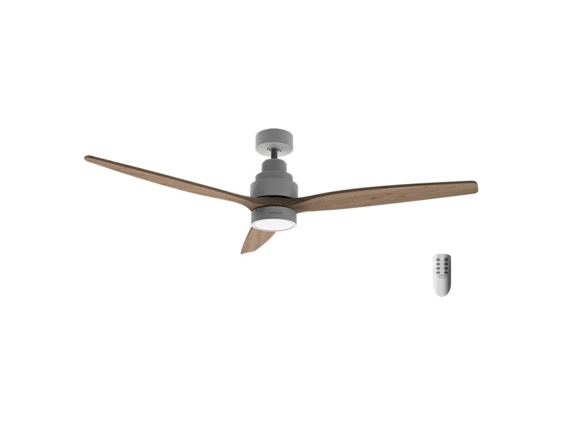 Cecotec Ventilador De Techo Con Luz Energysilence Aero 5300 White&amp;wood Design. 30w, Diámetro 52” Con 3 Aspas, Motor Dc, Luz Led