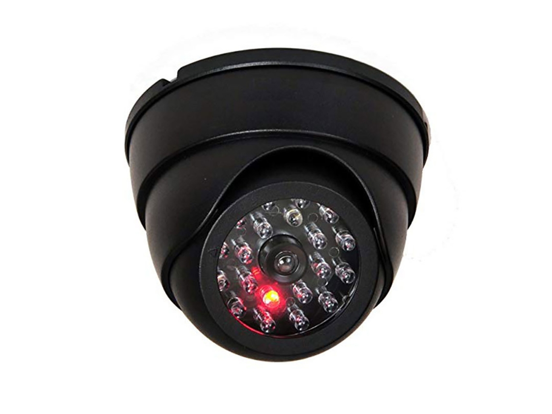 Cámara De Seguridad Cctv Falsa Para Exteriores Con Simulación De Domo De Luz Led Intermitente