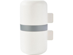 Molinillo de café manual portátil 2 en 1 con taza de molienda (blanco)