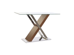 Consola Acero Cristal Transparente 120x40x75cm