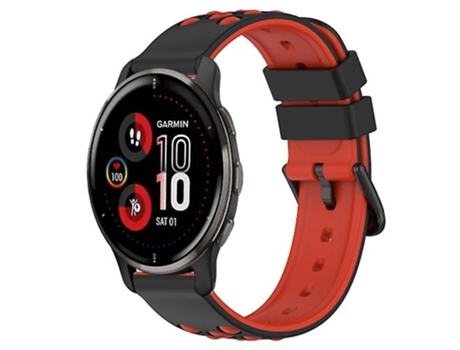 Correa Smartwatch Para Garmin Venu 2 Plus 20Mm Negro-Rojo VENISYMLIS