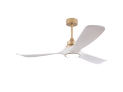 Ventilador De Techo Blanco/dorado 52'' Con Luz Led Y Motor Dc Silencioso
