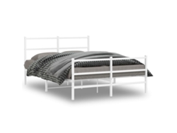 Maison Exclusive - Estructura Cama Sin Colchón Con Estribo Metal Blanco 140x200 Cm