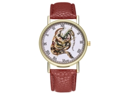 Reloj De Cuarzo Casual Unisex Con Correa De Cuero Pu Café Para Mujer Y Hombre