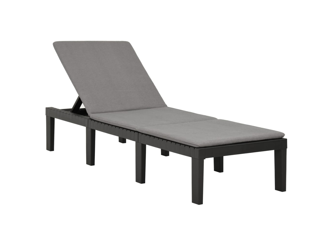 Tumbona con Almohada Plástico Antracite
