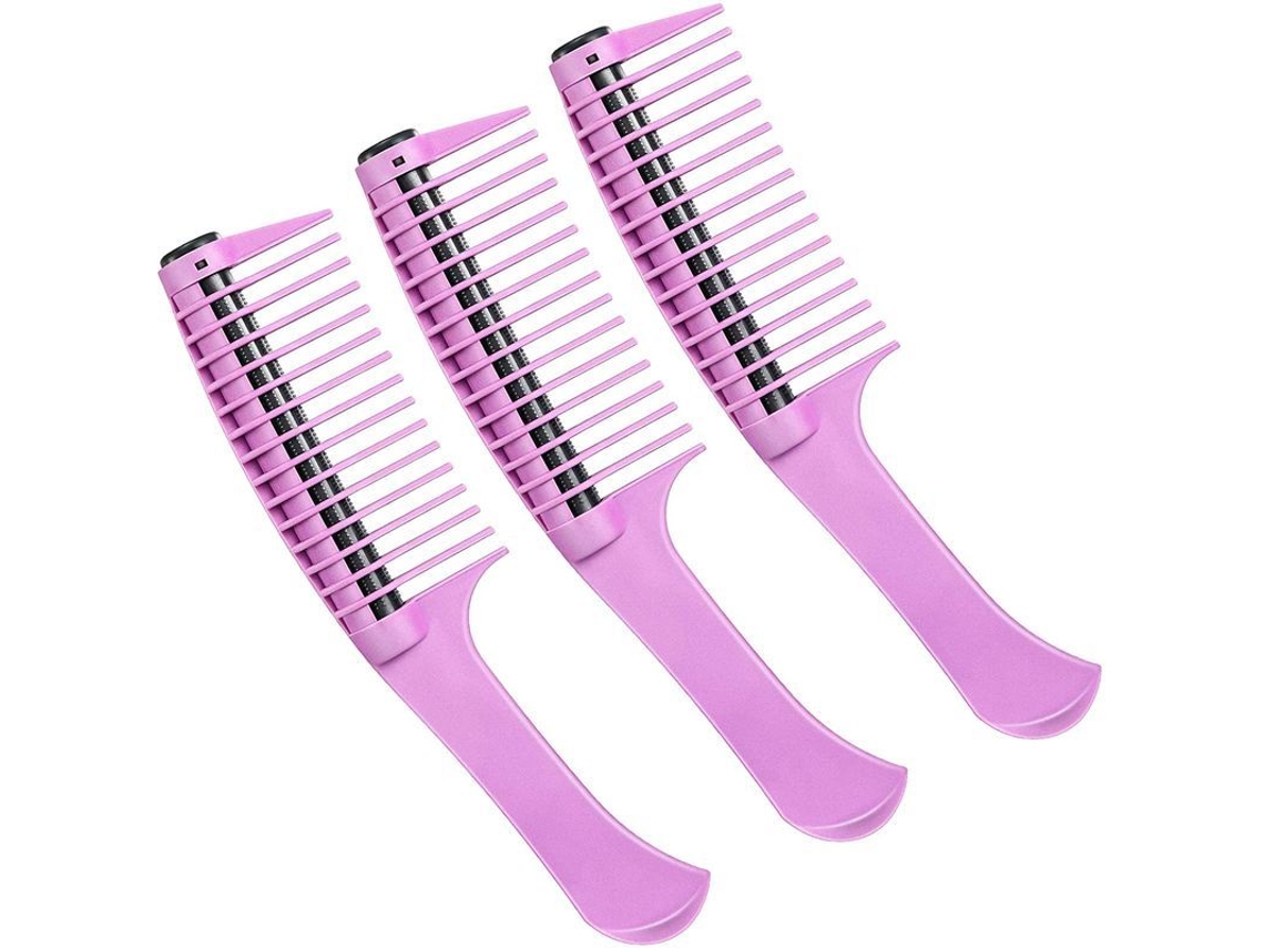 Juego De 3 Cepillos Para El Cabello, Cepillo Rizador, Diseño Práctico, Cortapelos Multifuncional, Material Duradero, Negro Y Rojo.