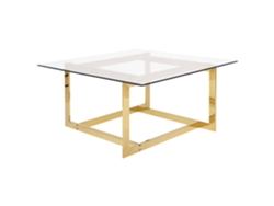 Mesa auxiliar BELIANI Crystal de Vidrio templado Dorado 80x40x40